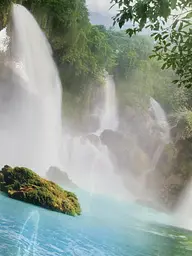 Кухонний фартух Happy Pocket вініловий Водоспад тропічний ПВХ наклейка для кухні блакитний 60х200 см Z180246 - мініатюра 7