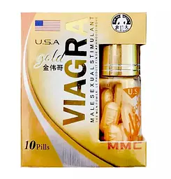 Натуральний препарат Gold Viagra для потенції, упаковка 10 шт Афродита VIGRA_уп 100396