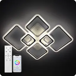 Люстра світлодіодна 517 Light 3color з пультом 150Вт Білий (01756)