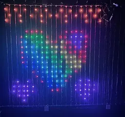Гірлянда Штора від мережі 3х3 м 400LED RGB + пульт дистанційного керування, SF-1 / Розумна гірлянда з додатком на телефон