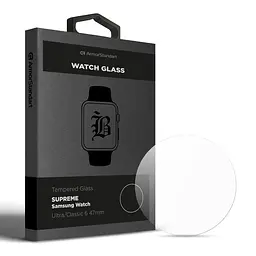 Захисне скло 3D для Samsung Watch Ultra/Classic 6 47 мм, Supreme Black Icon, прозоре, на весь екран, глянцеве, олеофобне покриття, простий монтаж, не залишає слідів, ArmorStandart (ARM84744)
