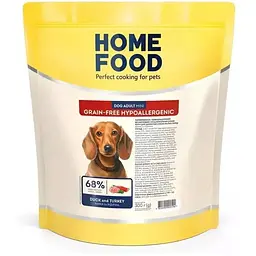 Сухий корм для собак Home Food ADULT MINI Grain-free hypoallergenic з качкою та індичкою 300 г (4820290090194)
