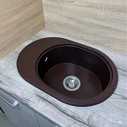Кухонна мийка Adamant OVALE mokko 610x420x180 мм, з крилом 61 см - мініатюра 3