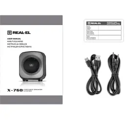 Колонка портативна 1.0 REAL-EL X-760, Black, 65 Вт, RGB підсвічування, USB, Bluetooth, AUX, Micro SD, TWS, 2хMic, функція караоке, 4000 мАг, час роботи до 16 год (EL121600029) - мініатюра 6