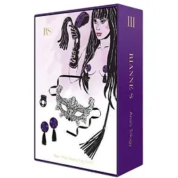 Подарунковий набір Rianne S Ana's Trilogy Set III: ерекційне кільце, ажурна маска, пестис, батіг - мініатюра 9