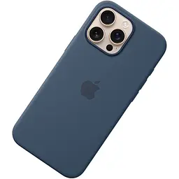 Чохол Silicone Case with MagSafe для Apple iPhone 16 Pro Max Denim AAA [116576] - мініатюра 4