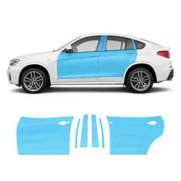 Антигравійна захисна бронеплівка за лекалами для BMW X4 F26 2014-2018 - зони дверей і стійки вікон