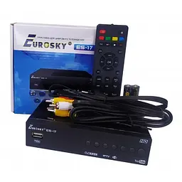 Т2 тюнер Eurosky ES-17 DVB-T/T2/C, цифровий ефірний ресивер - мініатюра 3