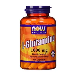 Амінокислота Now Foods Глютамін 1000 мг, L-Glutamine, Now Foods Sports, 120 каспул (NOW-00094)