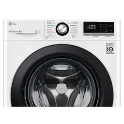 Пральна машина LG з фронтальним завантаженням F4V3VS6W, 9кг, 1400, A+++-40%, Пар, глибина 56см, Дисплей, Інвертор, Білий (F4V3VS6W) - мініатюра 8