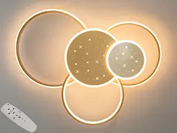 Люстра стельова LED Diasha 2447G mmer 2447G, 100W, золото, діаметр 55 см, сучасний стиль для коридору, вітальні