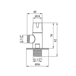 Кран приладовий Kroner KRP Eckventil C301 1/2"х1/2" ЗЗ - мініатюра 2