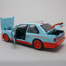 Колекційна металева модель автомобіля АвтоЕксперт BMW M3 E30 з інерцією, світлом та звуком 1:24 - мініатюра 7