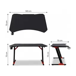 Комп'ютерний стіл GT Racer T-1443 Black (T-1443 (140x70x73) Black) - мініатюра 6