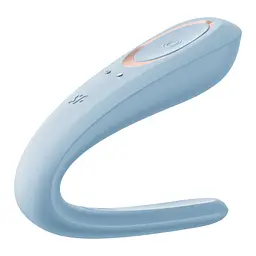 Вібратор для пар Satisfyer Double Classic Light Blue з одним моторчиком - мініатюра 2