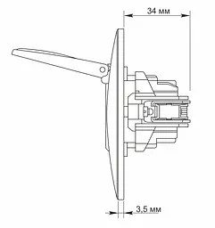 Розетка Titanium Standart  одинарна із заземленням та кришкою біла (TF-ST-SK1GC-W) - мініатюра 4