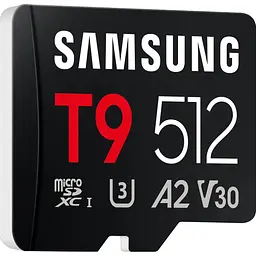 Карта пам'яті Samsung MICRO SDXC T9 512GB, U3, V30, A2 до 200 Мб/с (MB-MH512T/WW) - мініатюра 2