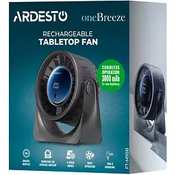 Вентилятор Ardesto OneBreeze настільний 12 см сірий (FT-M95B) - мініатюра 8