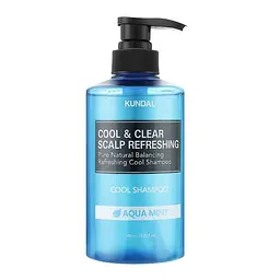 Освіжаючий безсульфатний шампунь ментол, м’ята та чайне дерево Kundal Cool & Clear Scalp Refreshing Shampoo Aqua Mint 500 мл