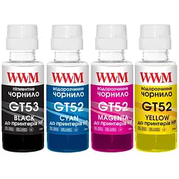Чорнило WWM HP GT52/53, 4х100г (B/C/M/Y) для Ink Tank 115/315/319 (GT53SET)