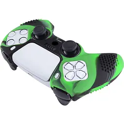 Чохол на геймпад Silicone Case для Sony DualSense Black/Green [125874] - мініатюра 3