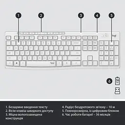 Комплект Logitech MK295 Silent UA Off-White (920-009824) - мініатюра 6