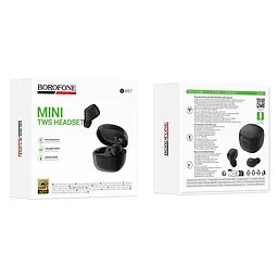 Бездротові навушники TWS BOROFONE BW97 Clear Black - мініатюра 5