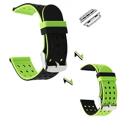 Подвійний ремінець Primo з перфорацією для Apple Watch 42 мм, 44 мм, 45 мм Black Green - мініатюра 4