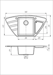 Кухонна мийка Romzha Jorum 98B Bezhvy RO48471 - мініатюра 2
