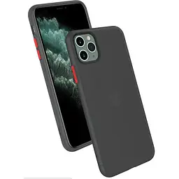 Чохол-накладка DK Silicone Matting Silk для Apple iPhone 11 Pro (black / red) - мініатюра 4