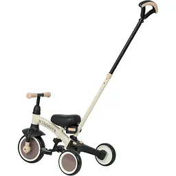 Велосипед біговел з ручкою Qplay Stager 3 в 1 Beige-Brown (T80STAGERBeigeBrown) - мініатюра 2