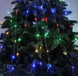 Новорічна конусна гірлянда 2 м 10 ниток LED 200 лампочок Кольорова - мініатюра 5