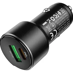 Автомобільний зарядний пристрій Hoco Z42 Light Road PD20W + QC3.0 Black [110008] - мініатюра 3