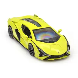 Автомодель TechnoDrive Lamborghini Sian, 1:32, жовта (250346U) - мініатюра 6