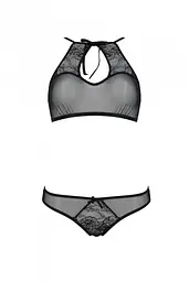 Комплект: бра Passion Ursula Set, трусики с ажурным декором и открытым шагом, S/M (черный) - миниатюра 3