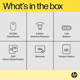 Мишка HP 250 Dual Wireless/Bluetooth Black (6V2J7AA) - мініатюра 6