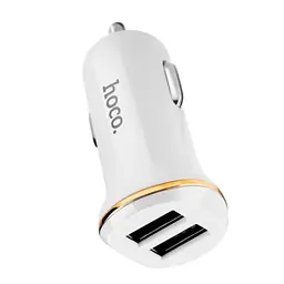 Автомобільний зарядний пристрій Hoco Z1 2 USB білий - мініатюра 5