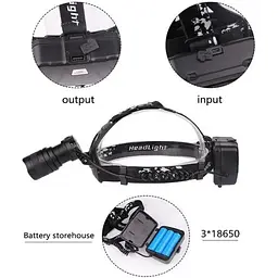 Налобний ліхтар Police P53-XHP50 LED на 3 акумулятори - мініатюра 2