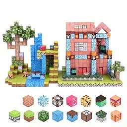 Магнітний конструктор Minecraft 100 шт по грі Майнкрафт Приміський Манор Mk001031