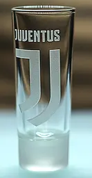 Скляна чарка 60мл ФК Juventus Ювентус з гравіюванням подарунок для фаната футбольна стопка - мініатюра 3