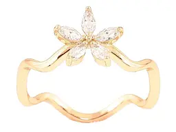Каблучка XUPING Позолота 18K "Кришталева квітка на хвилястій шинці" (260961) р.19