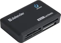 Картридер Card Reader Optimus, 6-slots, USB2.0, compact, зовнішній, чорний Defender