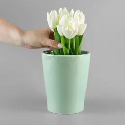 Горщик для квітів МВМ My Home, 16 см, зелений (DH-FLOWERS-29 GREEN) - мініатюра 6