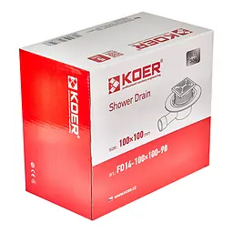 Душовий трап Koer FD14-100x100-90 нержавіюча сталь AC0661 - мініатюра 2