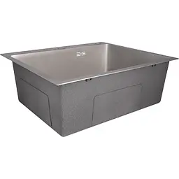 Мийка для кухні Lidz Handmade H6050G інтегрована PVD 3.0/1.0 мм Brushed Grey (LDH6050GPVD43622) - мініатюра 2