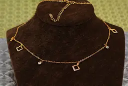 Ланцюг Xuping Jewelry з підвісочками ромбики 45 см домішка ланцюга 5 см золотистий
