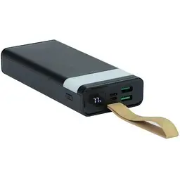Портативний акумулятор XO PR129 20000 mAh з лампою та дисплеєм чорний - мініатюра 5