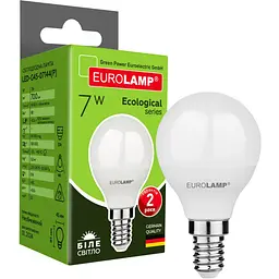 Світлодіодна лампа Eurolamp LED  ECO "P" 7W E14 4000K (LED-G45-07144(P)