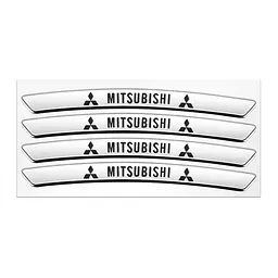 Емблема обода колеса Mitsubishi 4 шт Алюміній наклейка на диски на скотчі Сірі