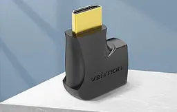 Перехідник Vention HDMI 90 Degree Male to Female Vertical Black (AIPB0-2) 2 штуки - мініатюра 3
